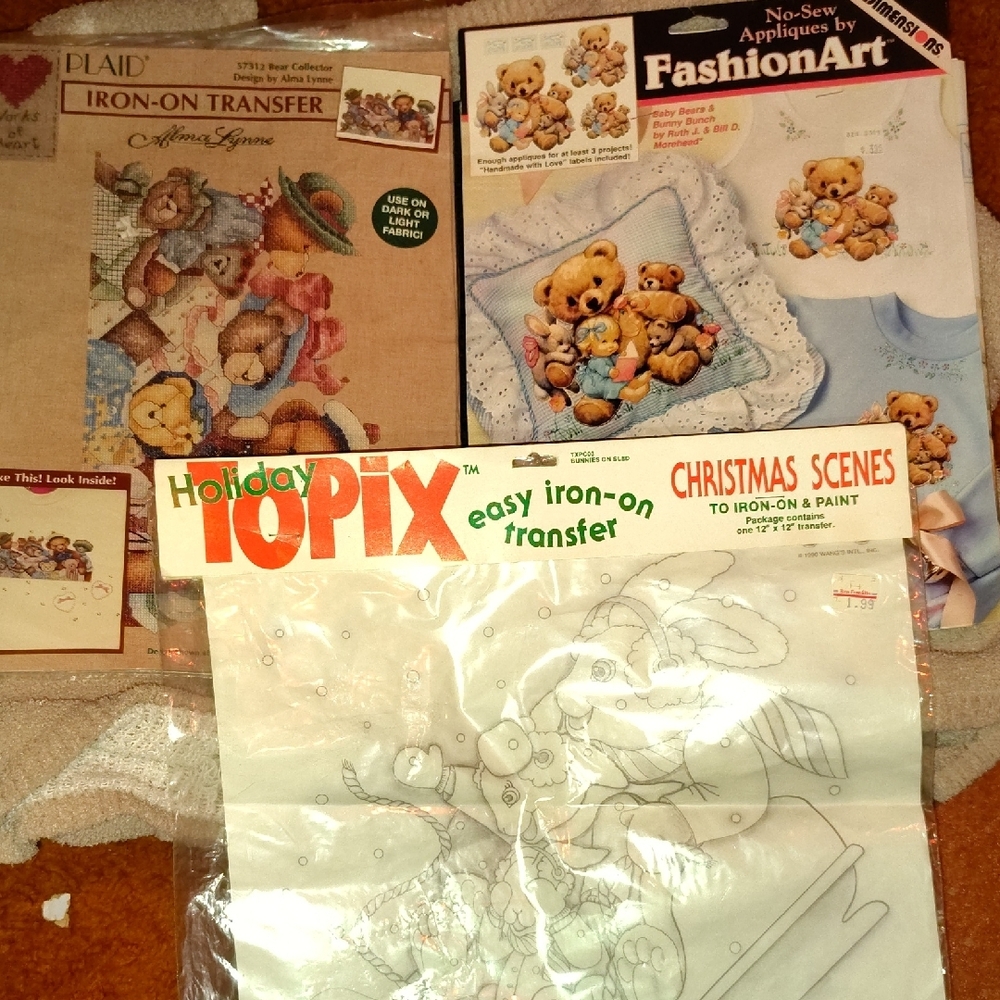 Iron-On Transfer Set with Teddy Bear Designs
